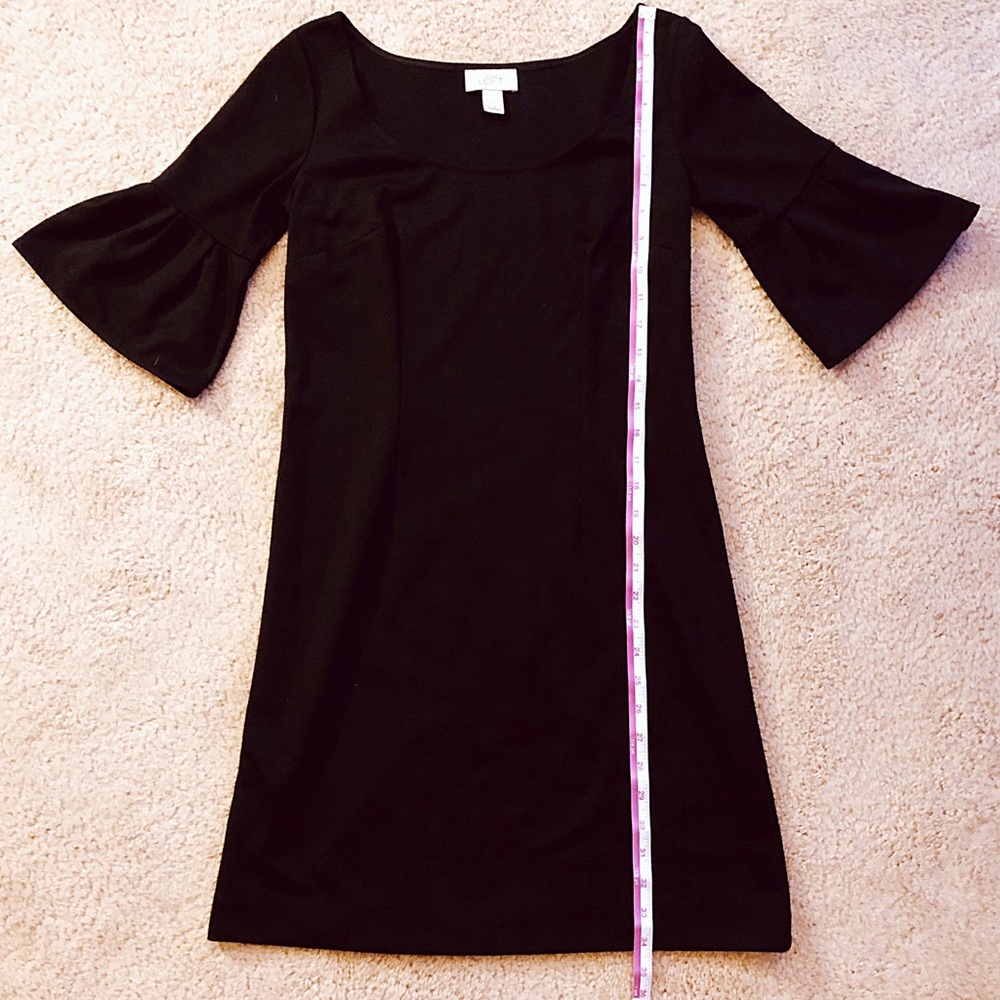 LOFT Black Boatneck Bell Sleeve Shift Dress - Picture 4 of 4